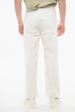 Jeans Straight Fit con Logo Ricamato 24cm
