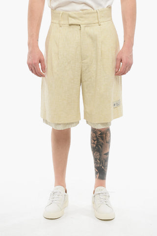 Shorts in Doppio Tessuto a 2 Pinces
