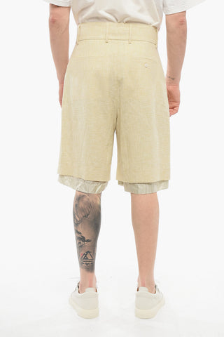Shorts in Doppio Tessuto a 2 Pinces