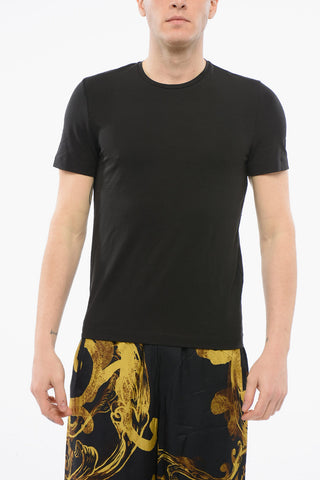 Solid Color Stretch Cotton Crewneck T-Shirt