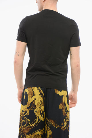 Solid Color Stretch Cotton Crewneck T-Shirt