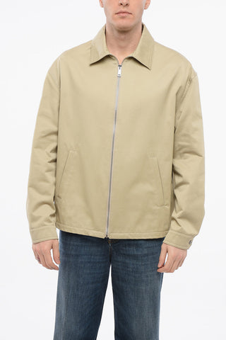 Overshirt Zip-up in Cotone con Tasche a Filo