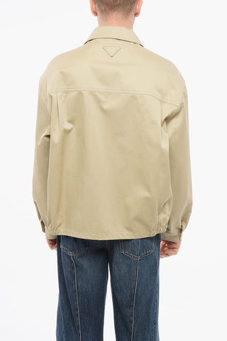 Overshirt Zip-up in Cotone con Tasche a Filo