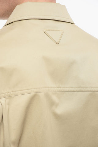 Overshirt Zip-up in Cotone con Tasche a Filo