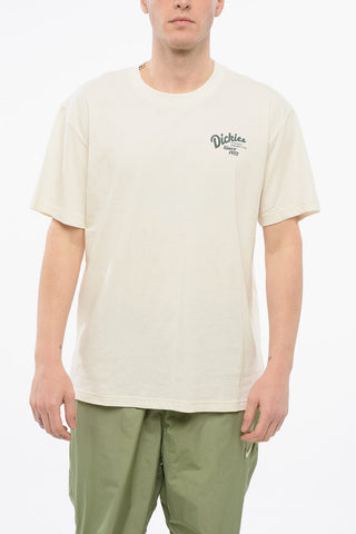 Cotton Crew-neck T-shirt with Maxi Printed Back