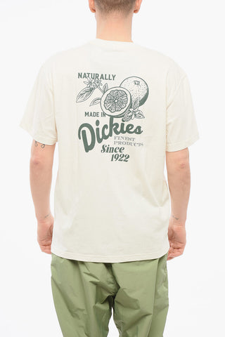Cotton Crew-neck T-shirt with Maxi Printed Back