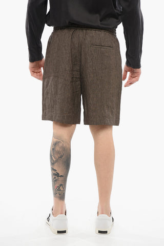 EMPORIO 4-Pocketed Linen Shorts with Drawstring