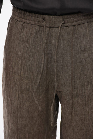 EMPORIO 4-Pocketed Linen Shorts with Drawstring