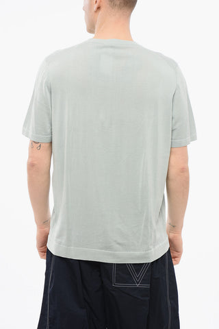 Solid Color Cotton Crew-neck T-shirt