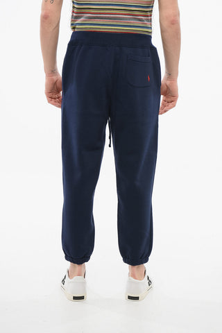 Fleeced Cotton Blend Sweatpants with Embroidered Logo