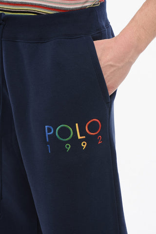 Fleeced Cotton Blend Sweatpants with Embroidered Logo