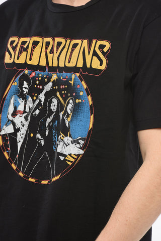 Cotton SCORPIONS Crew Neck T-Shirt with Print