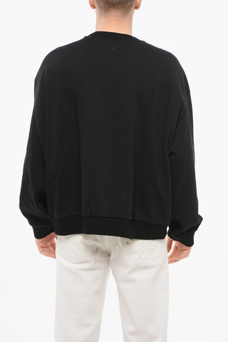 EMPORIO Crew Neck NOIR Sweatshirt with Beaded Embroidery