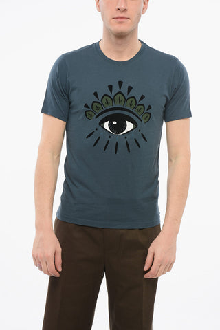 Crew Neck EYE CLASSIC T-Shirt with Flocked Print