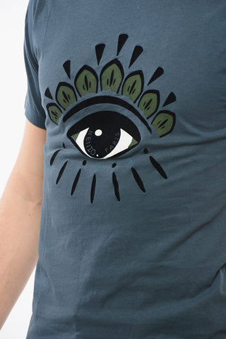 Crew Neck EYE CLASSIC T-Shirt with Flocked Print