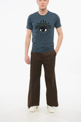 Crew Neck EYE CLASSIC T-Shirt with Flocked Print