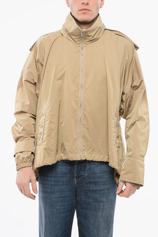 Parka in Nylon Tech con Cuciture a Vista