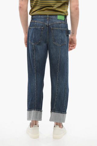 Jeans Baggy Cropped Fit con Risvolto 26cm