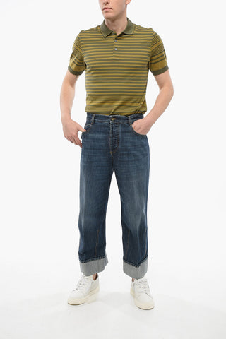 Jeans Baggy Cropped Fit con Risvolto 26cm