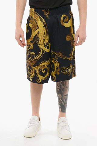 JEANS COUTURE Barocco Patterned WATERCOLOR Viscose Shorts