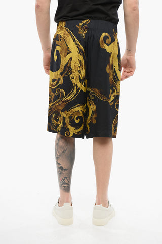 JEANS COUTURE Barocco Patterned WATERCOLOR Viscose Shorts