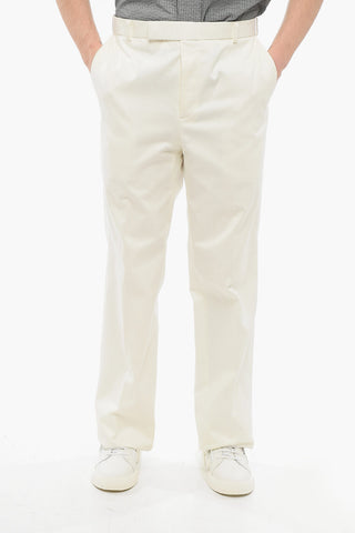 Twill Cotton Front Pleated Chinos Pants
