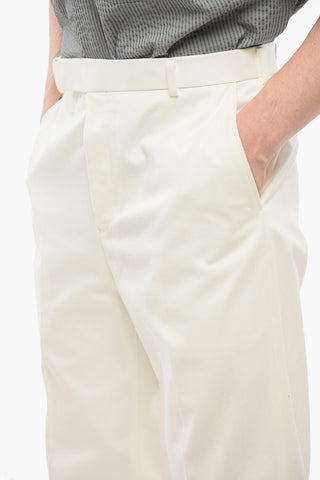 Twill Cotton Front Pleated Chinos Pants