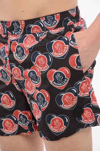 Costume da Bagno Boxer con Logo Stampato All-Over
