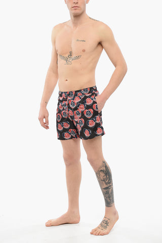Costume da Bagno Boxer con Logo Stampato All-Over