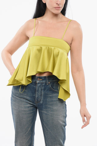 Top Crop in Charmeuse con Spalline Regolabili
