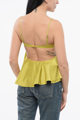 Top Crop in Charmeuse con Spalline Regolabili