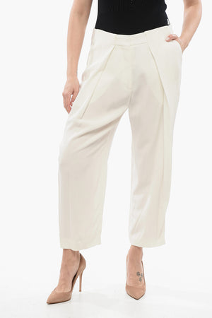 Viscose Tapered-Fit Pants with 1 Pleat