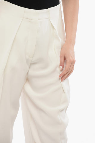 Viscose Tapered-Fit Pants with 1 Pleat
