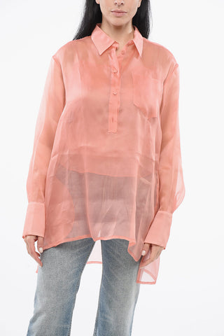 Transparente Seidenbluse mit Top