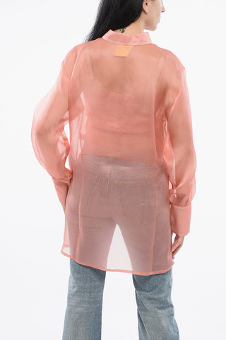Transparente Seidenbluse mit Top