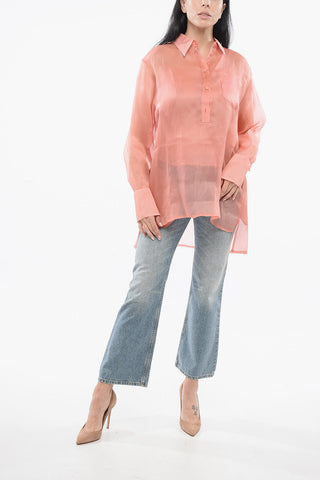 Transparente Seidenbluse mit Top