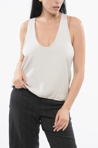Silk U-neckline Top
