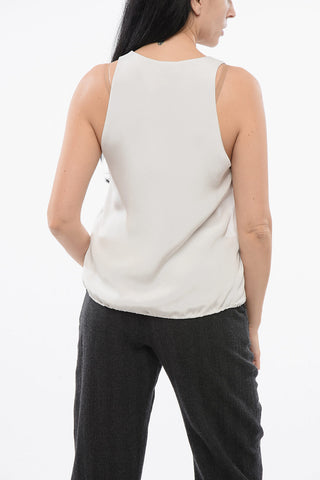 Silk U-neckline Top