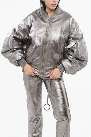 Mirror-like Leather ANJA Bomber with Vintage Effect