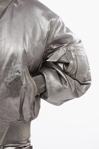 Mirror-like Leather ANJA Bomber with Vintage Effect