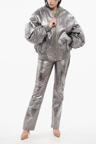 Mirror-like Leather ANJA Bomber with Vintage Effect