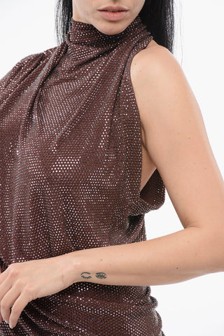 Mini Dress with Rhinestones All Over