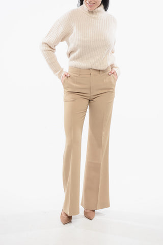 Flared Fit Wool Twill Trousers