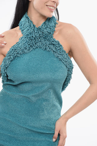 Lurex Dress with Halter Neck