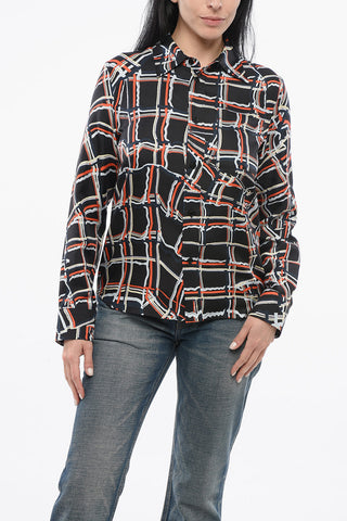 Silk Shirt with Checked Pattern