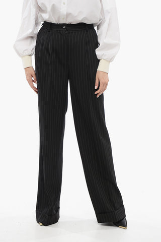 Pantaloni Gessati Svasati