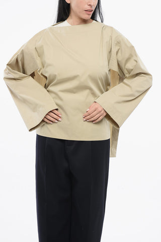 Dropped Shoulder Blouse with Tie Detail