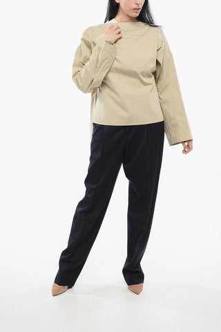 Dropped Shoulder Blouse with Tie Detail