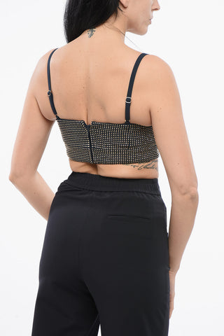 Cut-Out Crop-Top mit Strass-Applikation