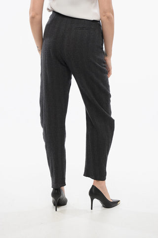 Pantaloni in Lana a Vita Alta